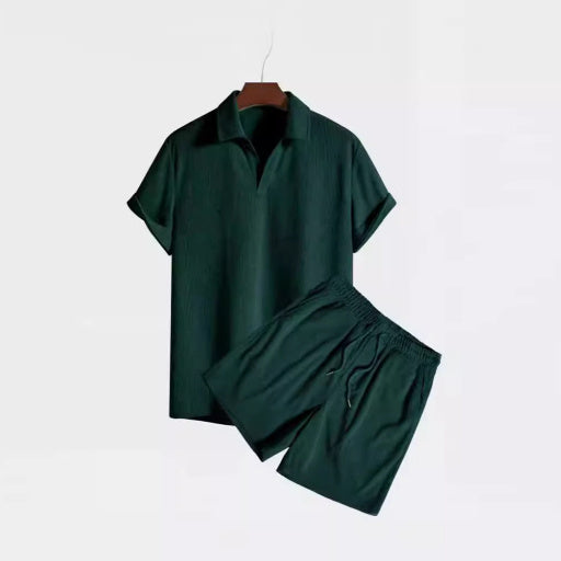 Joanne – Freizeitset aus Cord mit Kurzarmhemd und Shorts