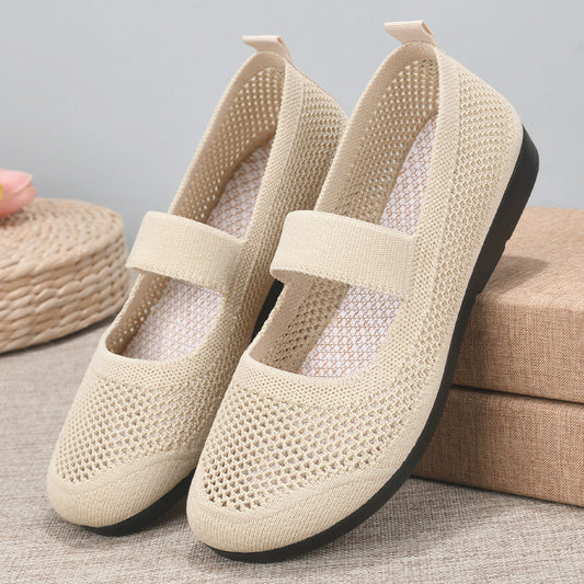 Brenda – Atmungsaktive fliegende Woven Damenschuhe mit weichem Boden