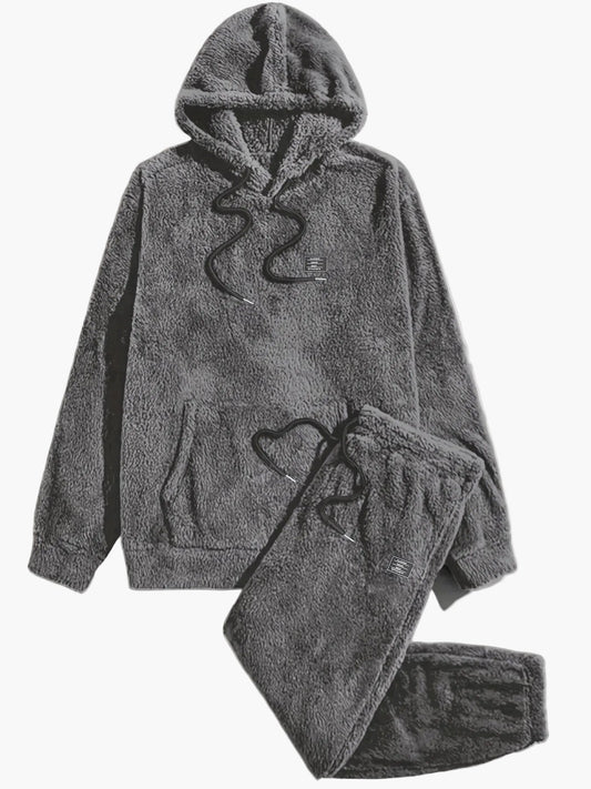 Herren Fleece Hoodie Set – Bequemer Freizeitanzug für Herbst und Winter