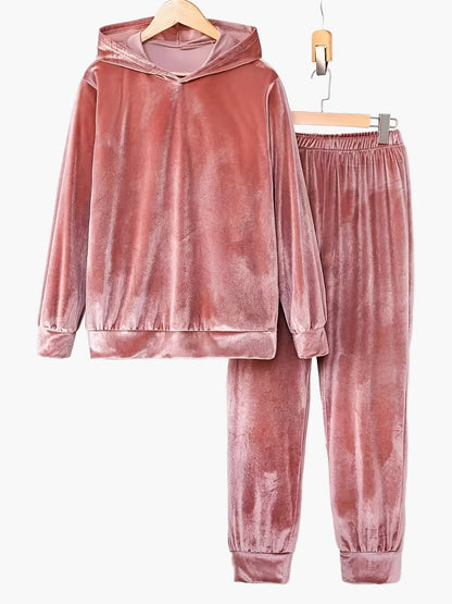 Damen Freizeit Hausanzug Set mit Kapuzenpullover und Jogginghose – Bequemer Lounge- und Trainingsanzug