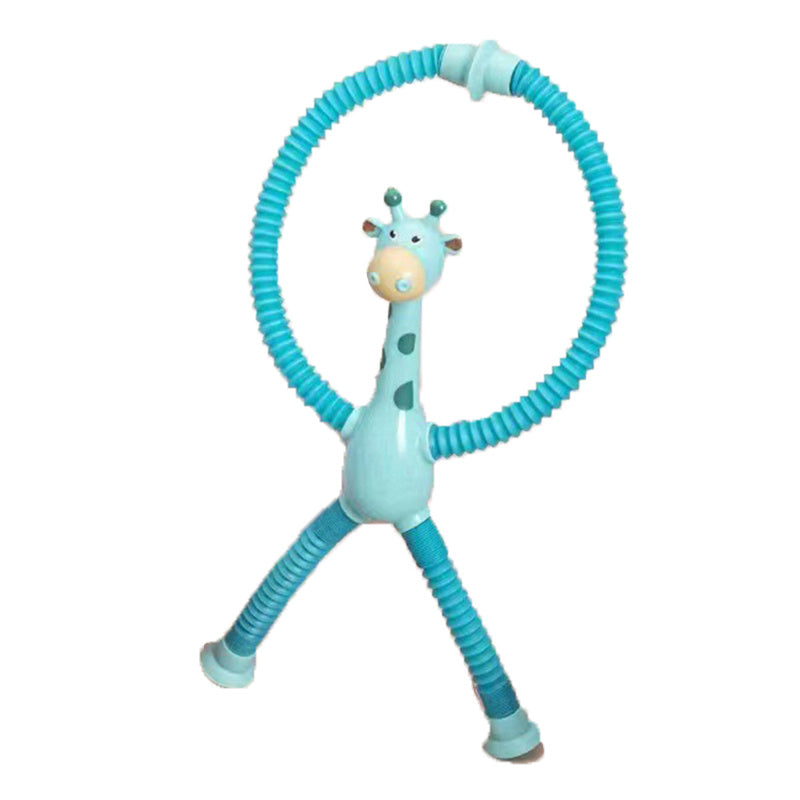 Kinder Cartoon Giraffe Fidget Spielzeug – Teleskopische Saugfuß Anti-Stress Spielfigur – Unisex, Sensorik Lernspielzeug