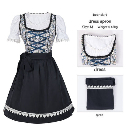 Damen Dirndl Kleid im traditionellen Trachtenstil für Oktoberfest und Bühnenauftritte