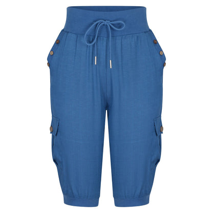Rachel – Modische Damen Cargo-Hosen aus Baumwolle und Leinen mit Taschen