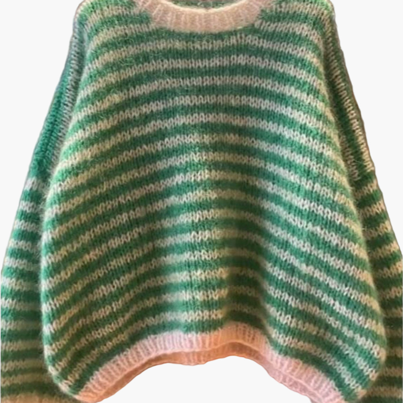 Damen Oversize Pullover Gestreift Lockerer Stil Herbst Winter Freizeit