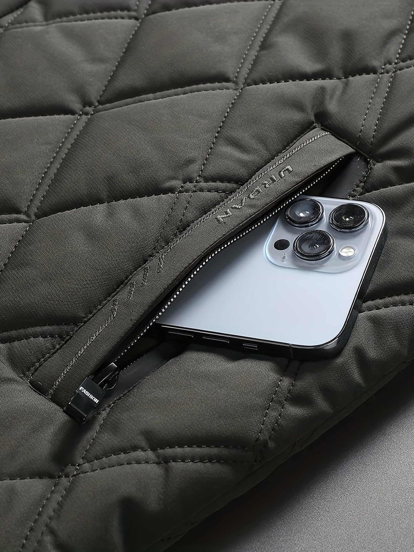 Herren Steppjacke mit modernem Rautenmuster – Eleganter Alltagsstil für Business & Freizeit