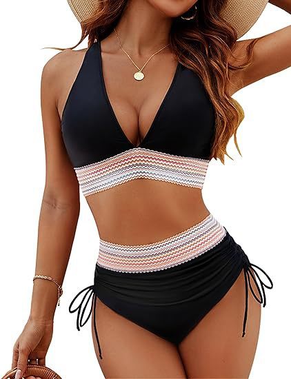 Catherine – Hoch geschnittener Damen-Bikini mit Spalt-Design