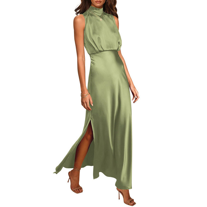 Judith – Satin-Kleid mit Stehkragen