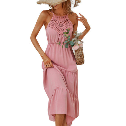 Kathleen – Midi Boho Halterneck Kleid