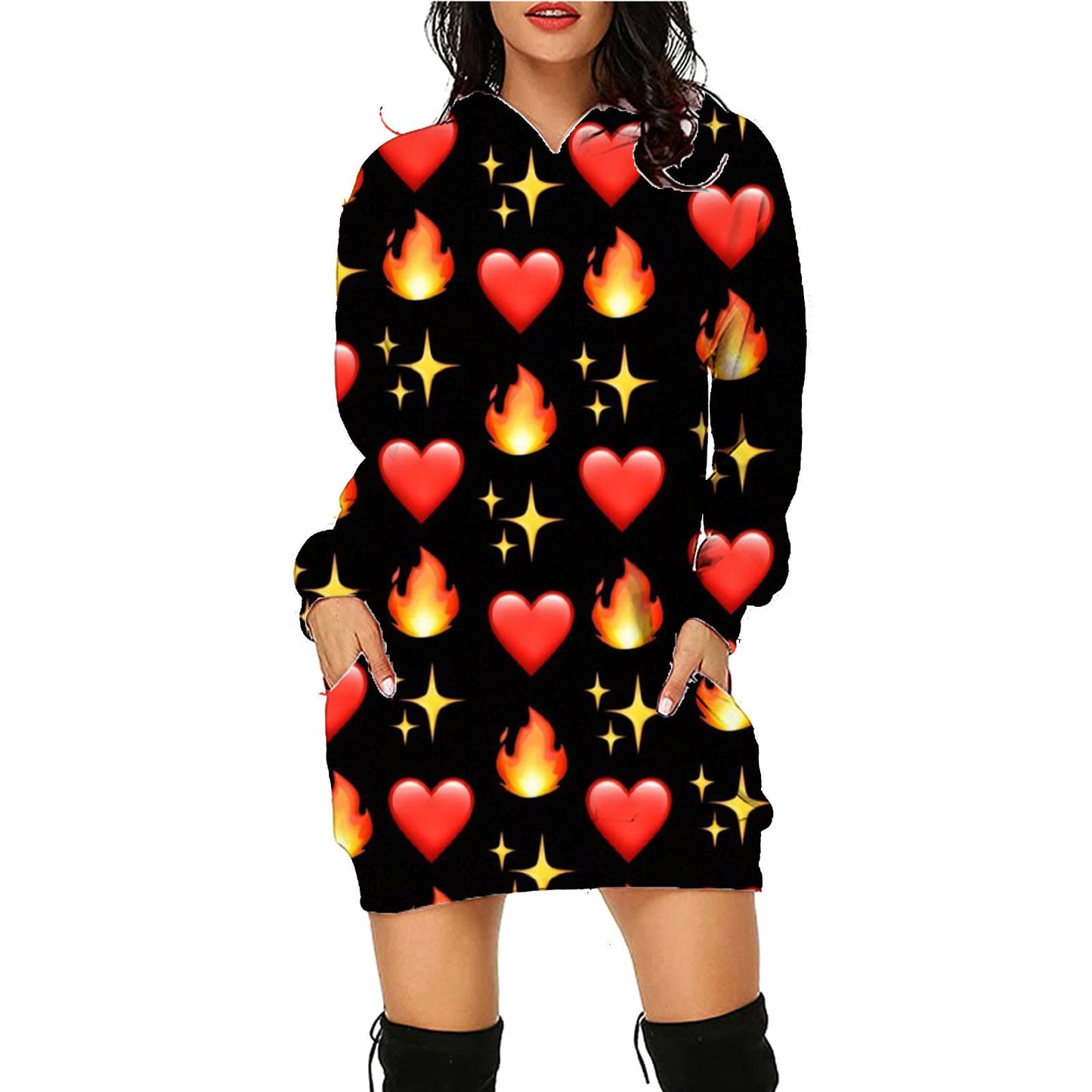 Damen Halloween Hoodie Kleid – Lustiges Kostüm für Halloween-Partys und Gruselige Anlässe