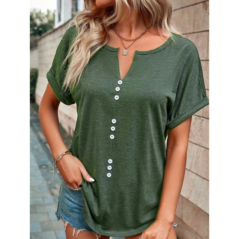 Donna – Sommerbluse mit Knopfdesign