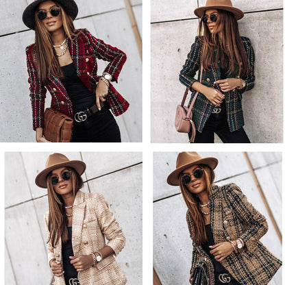 Oscar – Schmal geschnittener Blazer mit Karo-Muster