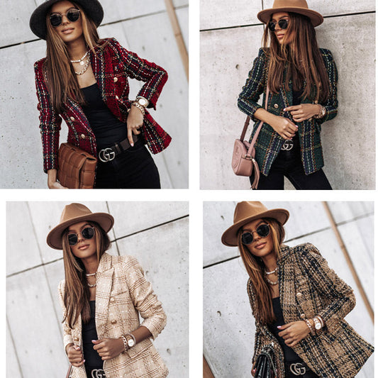 Oscar – Schmal geschnittener Blazer mit Karo-Muster