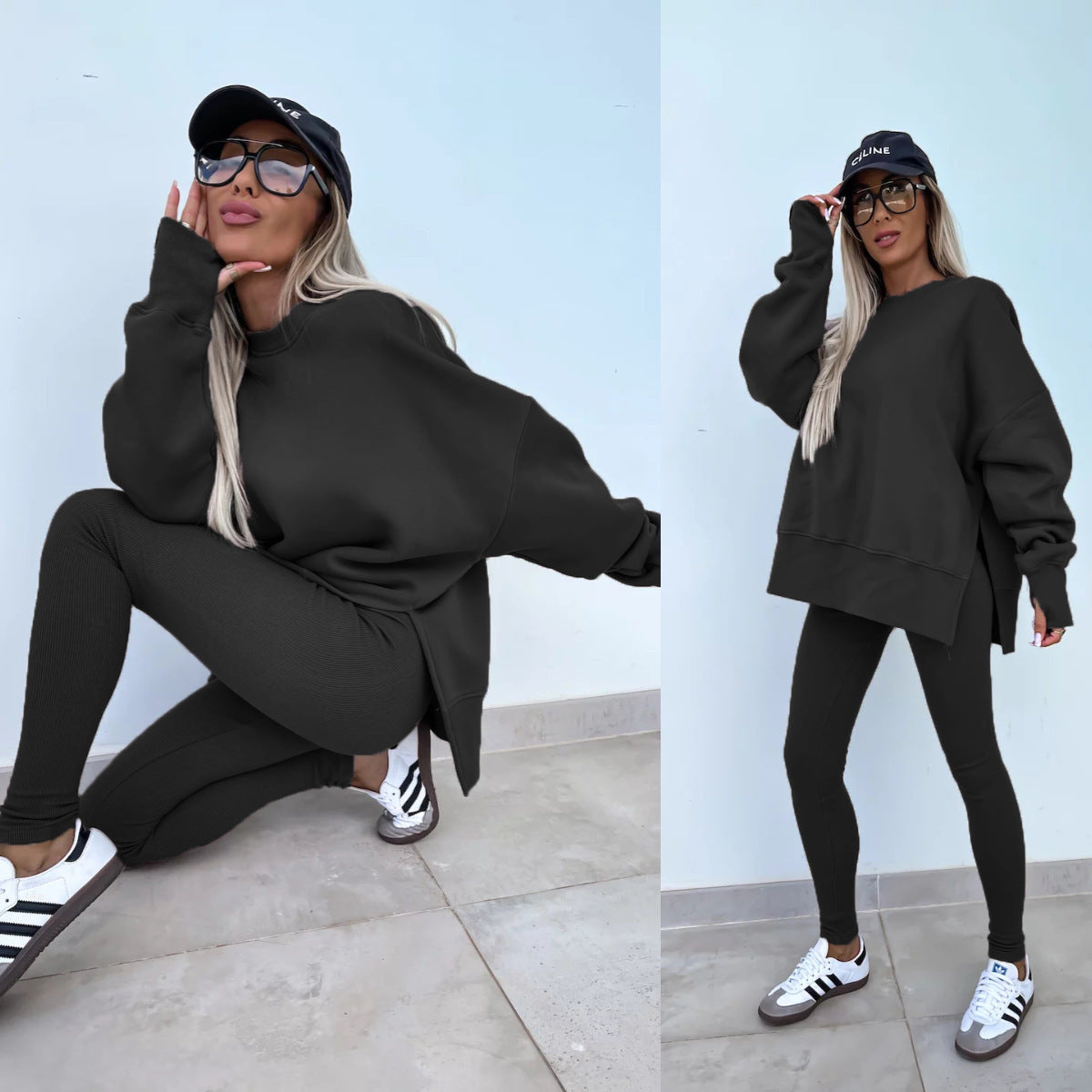 Grace – Lässiger Damen Sweater-Anzug mit langen Ärmeln und eng anliegenden Hosen
