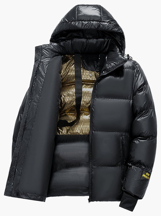 Herren Daunenjacke mit Kapuze für Outdoor und Alltag – Winter Steppjacke, Casual Style