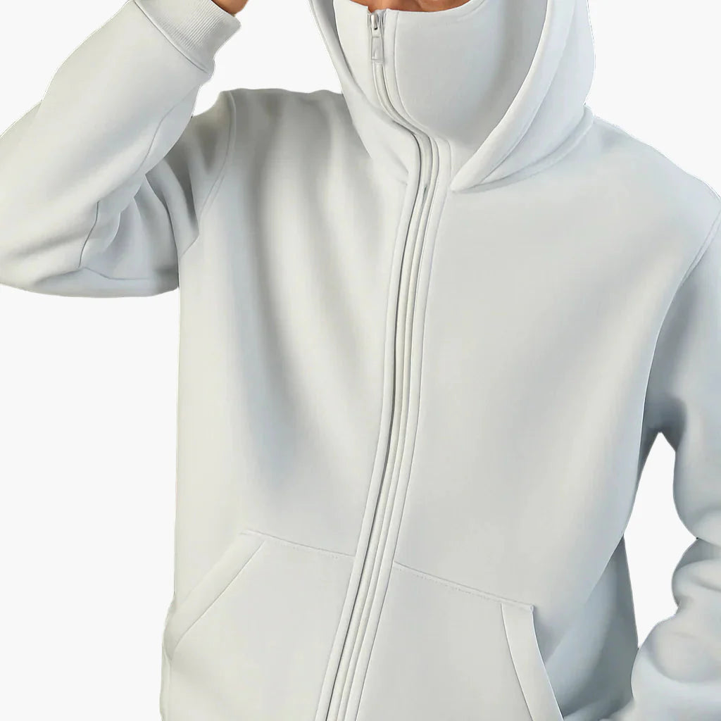 Unisex Streetwear Techwear Hoodie mit integrierter Gesichtsmaske – Urban Style für Alltag und Outdoor