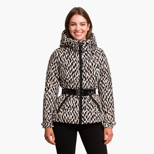 Damen Steppjacke mit Gürtel und Kapuze – Modische, Wasserabweisende Winterjacke