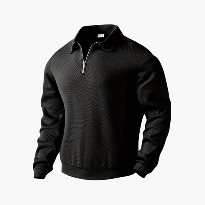 Herren Pullover Vintage Style mit geometrischem Muster und Reißverschluss – Ideal für Freizeit und Alltag