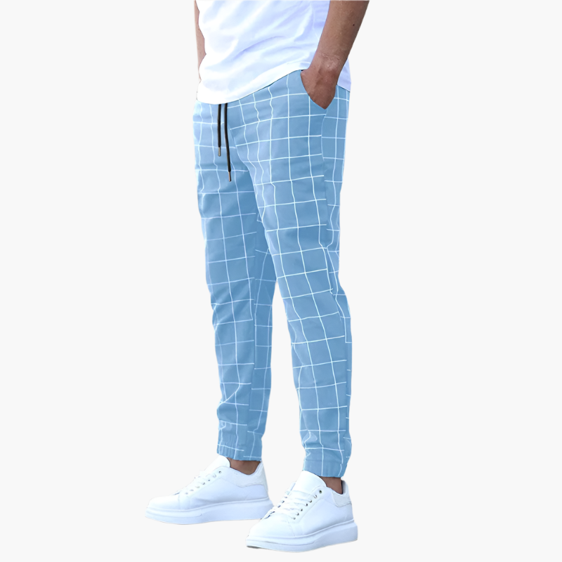 Herren Jogginghose Karo Muster – Moderne Freizeithose mit urbanem Style und hohem Tragekomfort