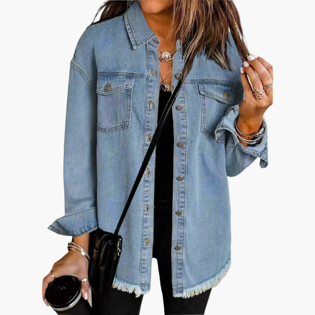 Damen Oversize Jeansjacke – Trendige Freizeitjacke im modernen Streetstyle
