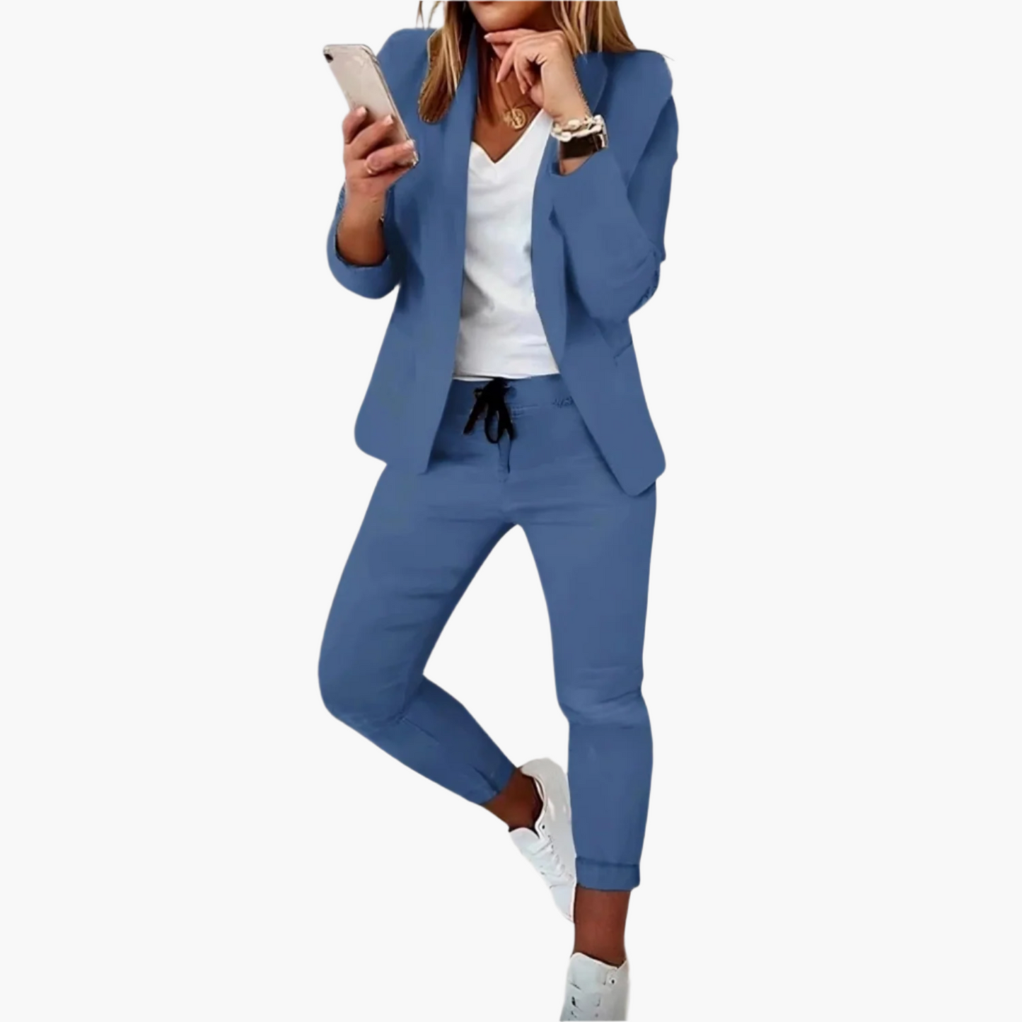Damen Blazer & Jogger Set – Modisches Business Casual Outfit für Alltag und Büro