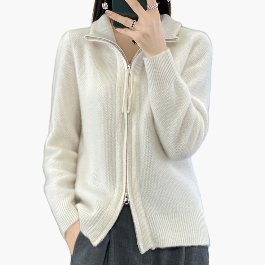 Damen Strickjacke mit Reißverschluss – Modischer Cardigan für Alltag, Büro & Freizeit