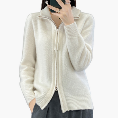 Damen Strickjacke mit Reißverschluss – Modischer Cardigan für Alltag, Büro & Freizeit