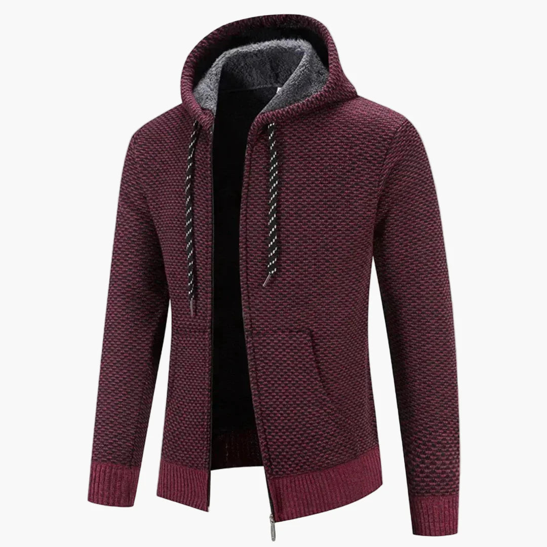 Herren Strick-Kapuzenjacke für Herbst & Winter – Modisches Freizeit-Outfit mit Reißverschluss