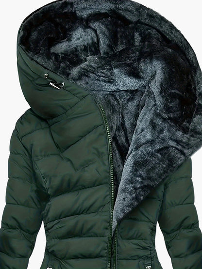 Damen Winter Steppmantel mit Kapuze – Eleganter Outdoor Parka für kalte Tage