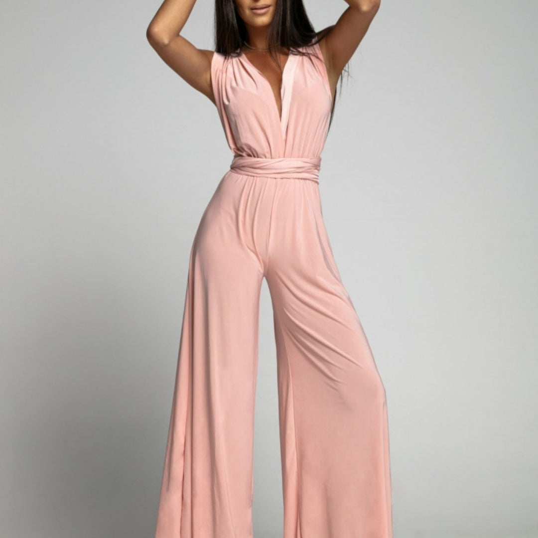 Lily – Tief ausgeschnittene ärmellose Jumpsuit mit Rückenausschnitt