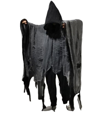 Halloween Herren & Damen Grim Reaper Kostüm – Unheimlicher Umhang mit Kapuze für Halloween-Partys & Deko