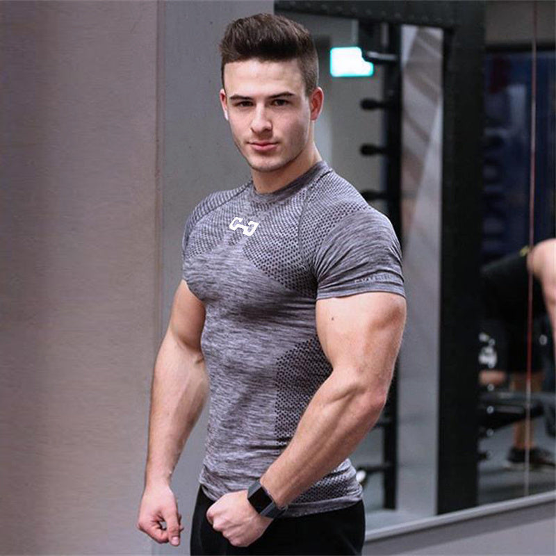 Justin – Kurzärmliges T-Shirt für das Fitnessstudio mit schnelltrocknendem Stoff
