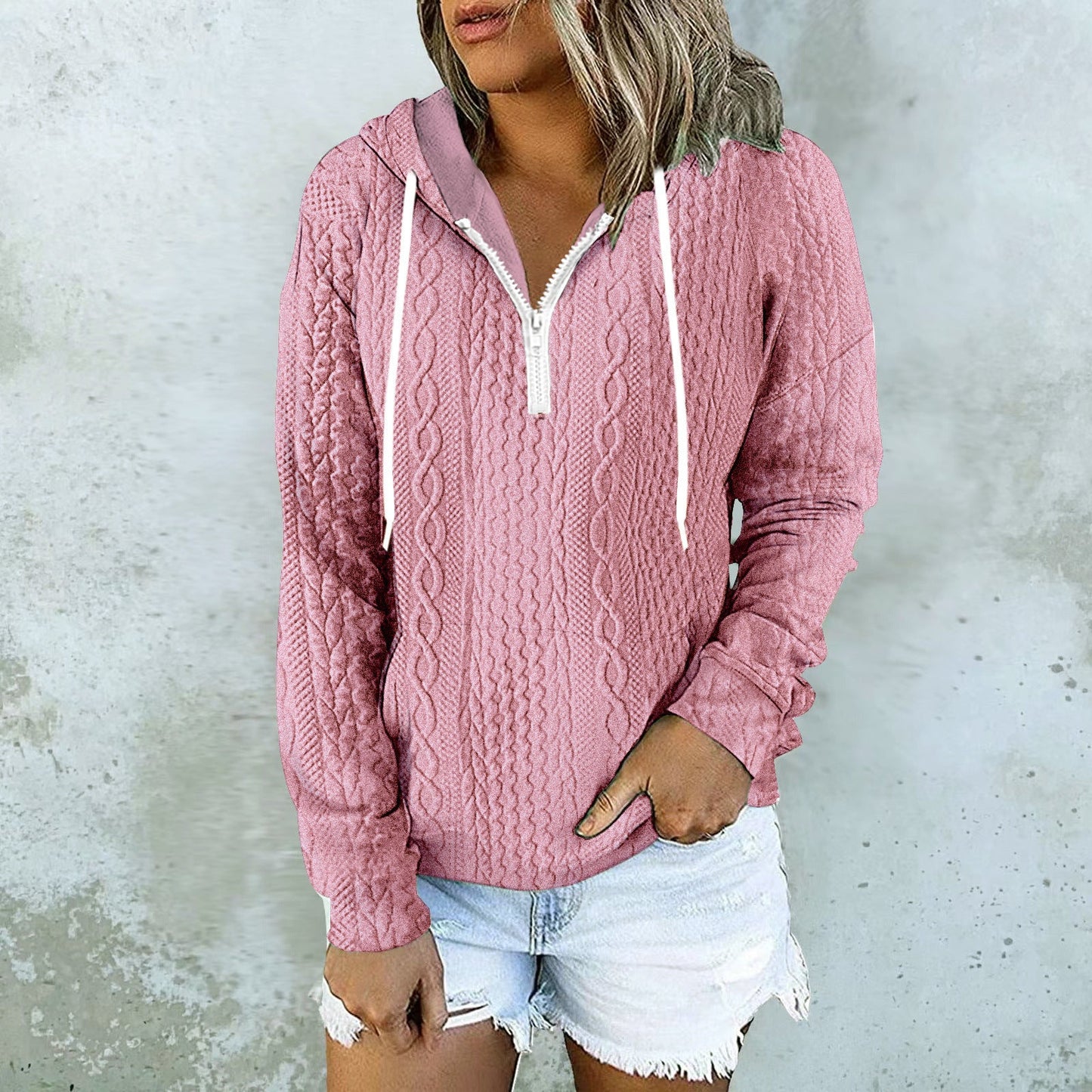 Sophie – Hoodie mit Twist-Textur und Kordelzug für modebewusste Frauen