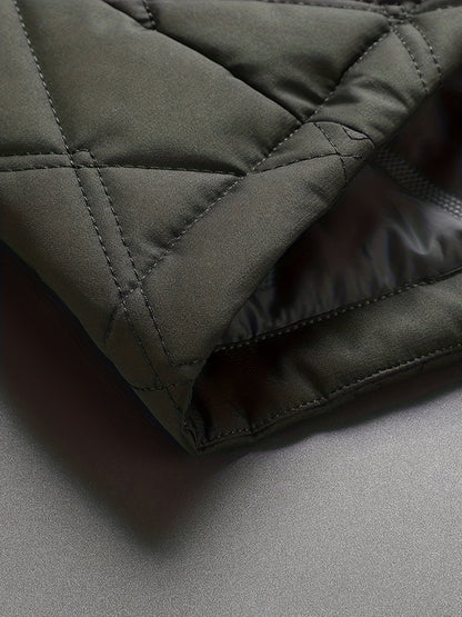 Herren Steppjacke mit modernem Rautenmuster – Eleganter Alltagsstil für Business & Freizeit