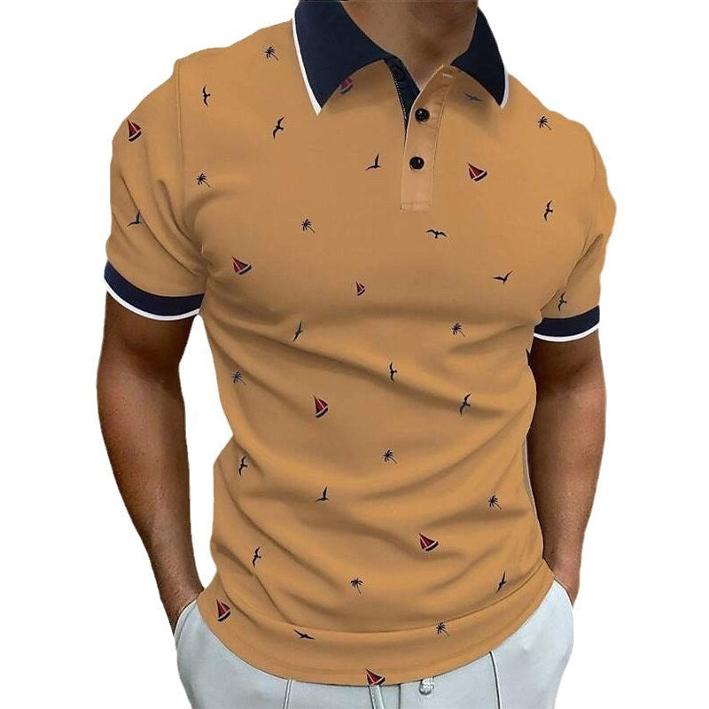 Stanley – Kurzarm-Sailboat T-Shirt mit 3D-Druck und Flanschen