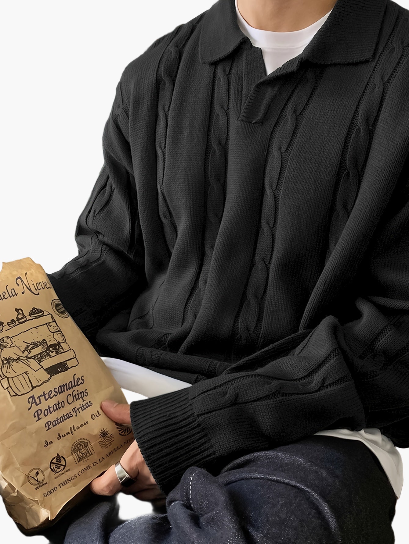 Herren Polo-Strickpullover im Casual-Stil – Ideal für Alltag und Freizeit