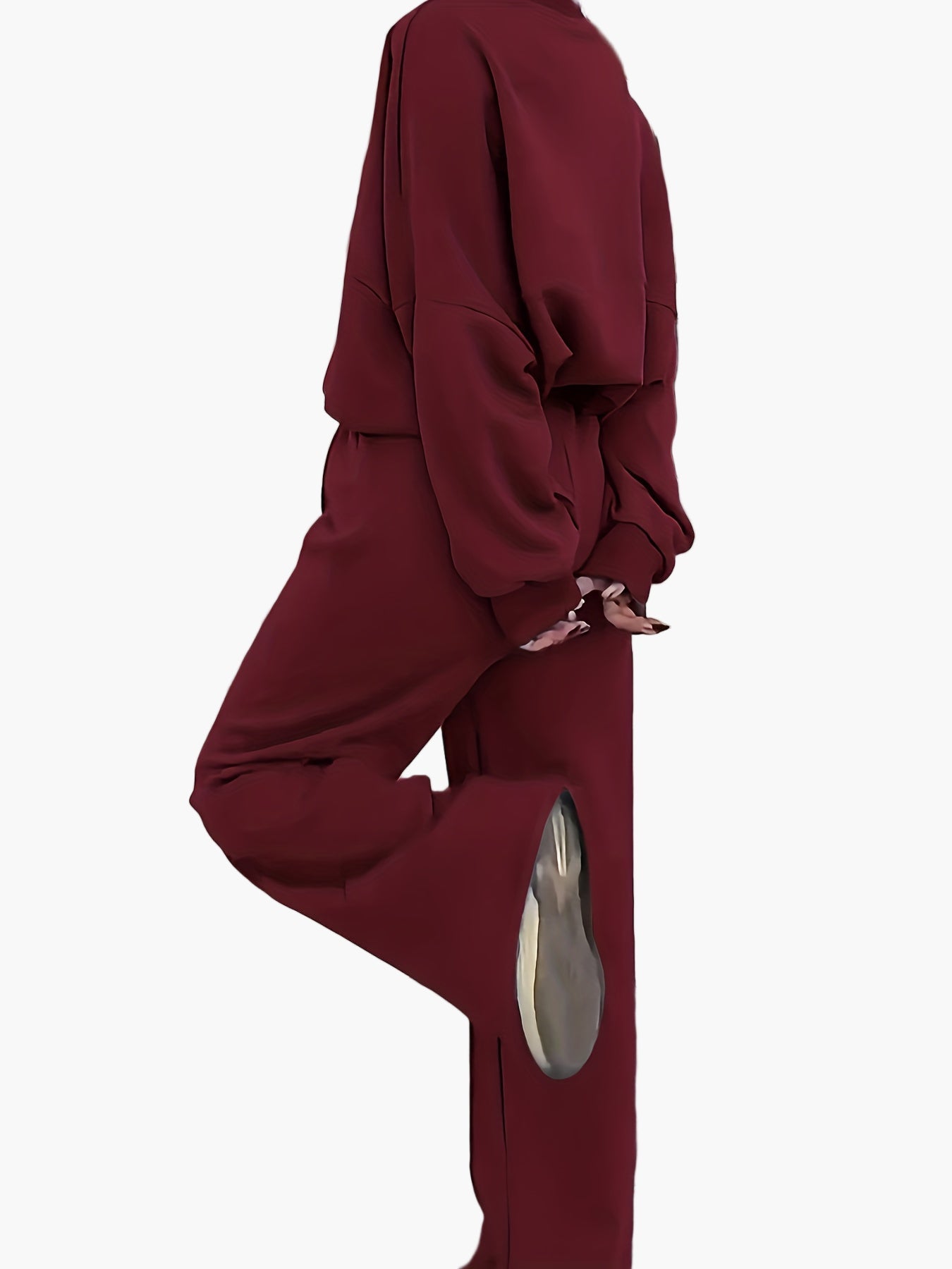 Damen Freizeit-Zweiteiler Set mit Stehkragen und weitem Bein – Sportlich & Bequem für Alltag und Reisen