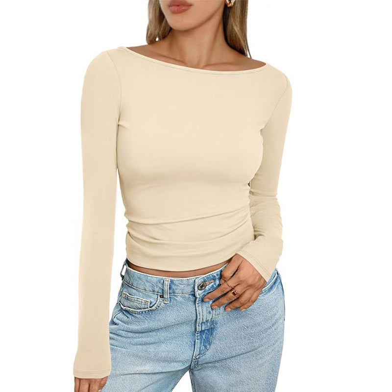 Lisa – Slim Fit Langarm-T-Shirt mit Rundhalsausschnitt