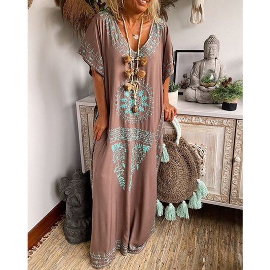 Sophia – Boho Maxikleid mit V-Ausschnitt