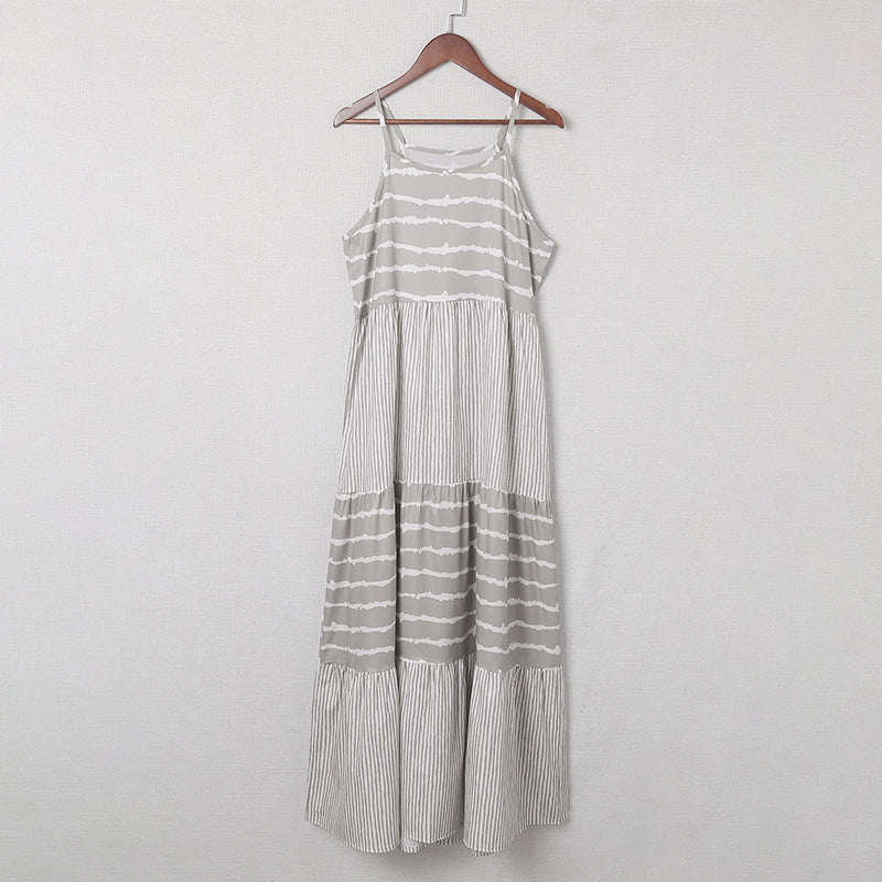 Anne – Gestreiftes Kleid mit hängendem Hals für Frühling und Sommer