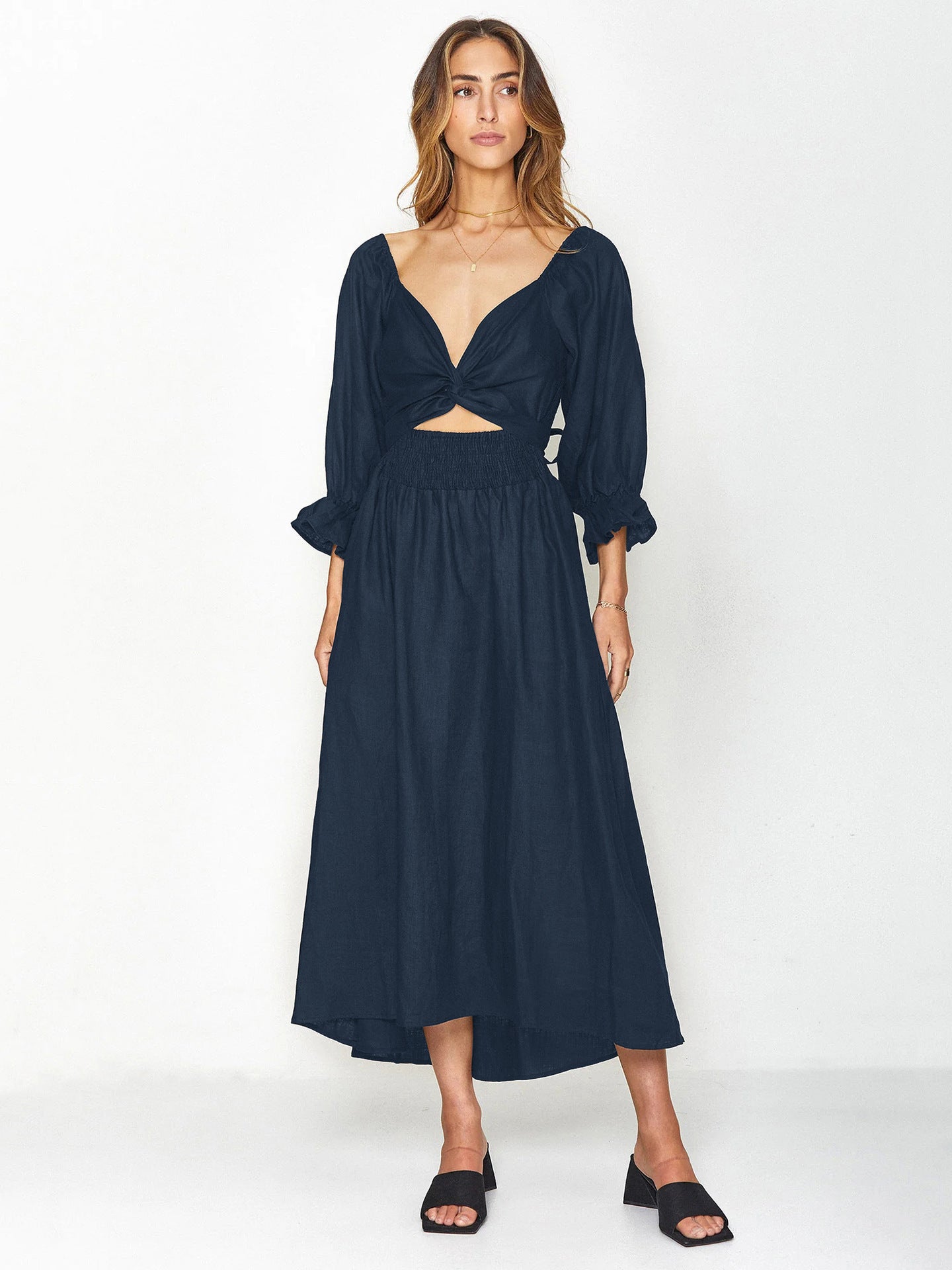 Kate – Rüschiges Damenkleid mit Kordelzug