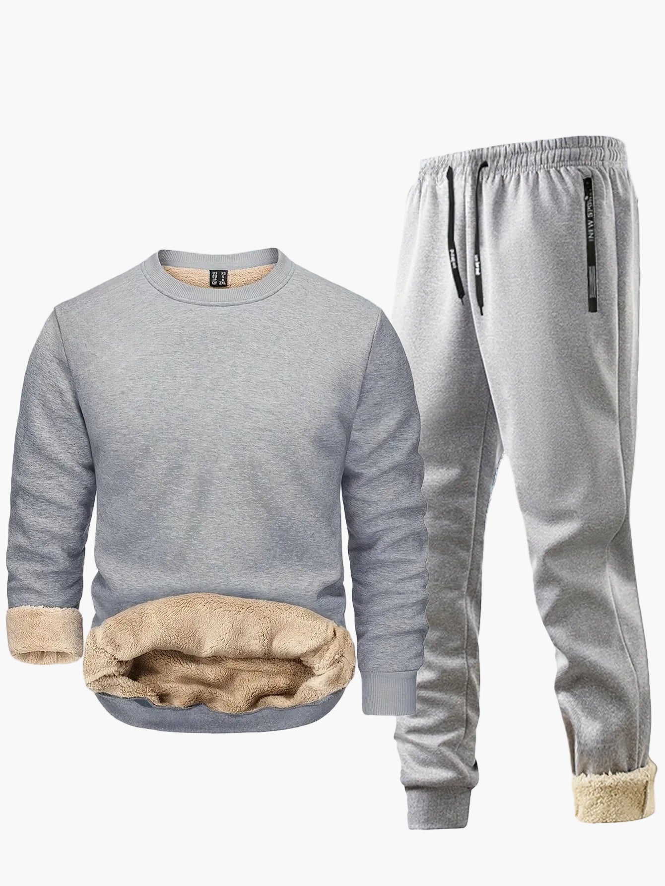 Herren Freizeit Trainingsanzug Set für Herbst und Winter – Warmes Outfit mit Fleecefutter, Jogginganzug für Alltag und Sport