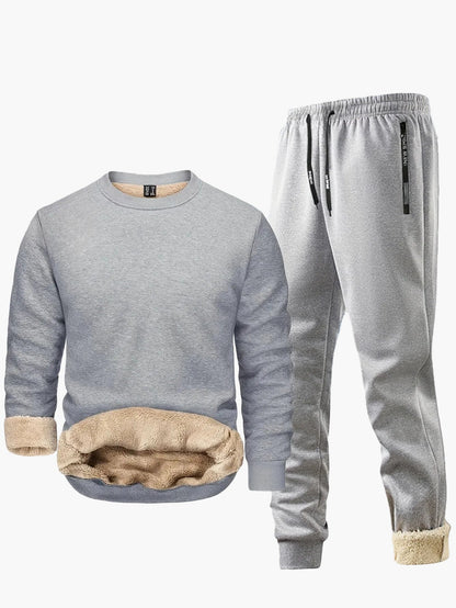 Herren Freizeit Trainingsanzug Set für Herbst und Winter – Warmes Outfit mit Fleecefutter, Jogginganzug für Alltag und Sport