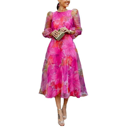 Joy – Sommerliches Damenkleid mit Blumenmuster aus Mesh