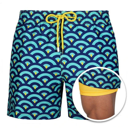 Jerry – Bedruckte Herren-Badeshorts mit doppelter Schicht für den Sommer