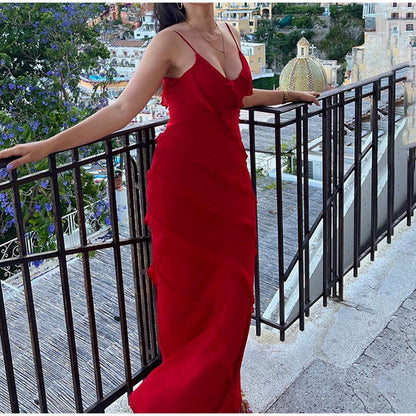 Pamela – Chiffon-Langkleid mit Trägern