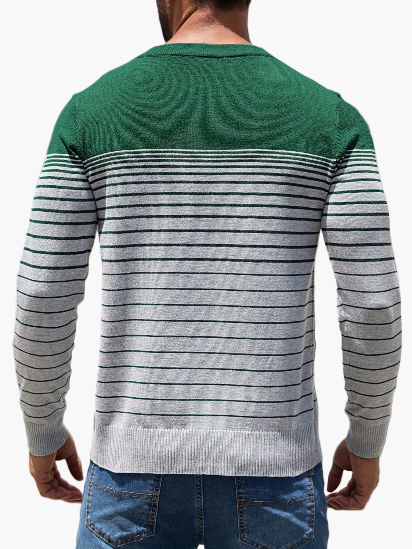 Herren Strickpullover mit Streifenmuster – Lässiger Freizeit-Look für Alltag und Büro