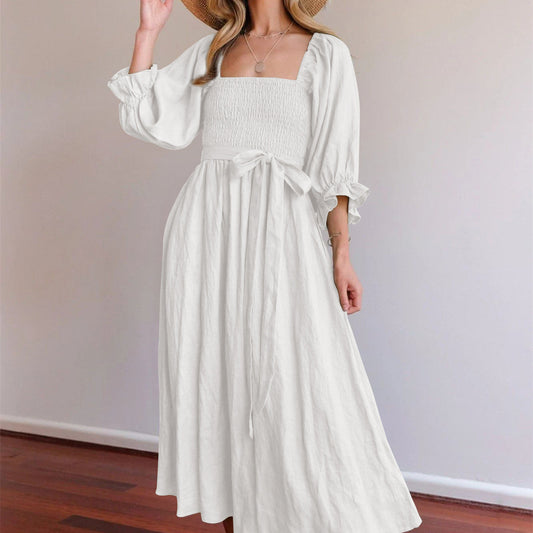 Kate – Rüschiges Damenkleid mit Kordelzug