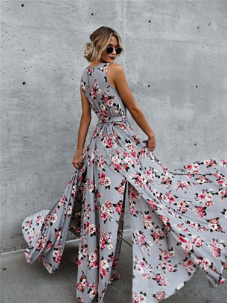 Gabrielle – Blumenkleid mit V-Ausschnitt aus Spitze