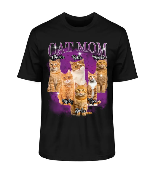 Amy – Vintage "Cat Mom" Grafik-T-Shirt für Damen
