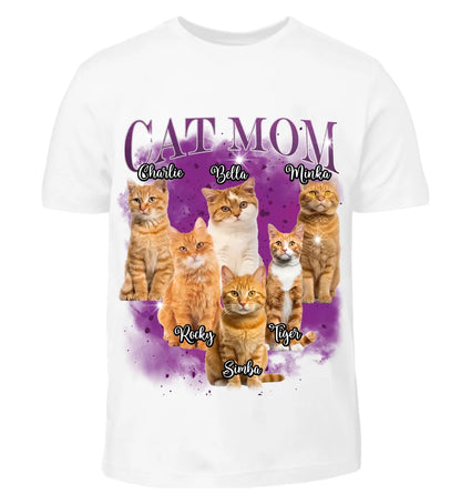 Amy – Vintage "Cat Mom" Grafik-T-Shirt für Damen